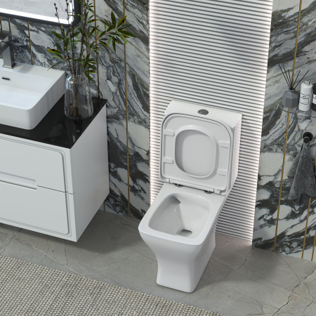 Унитаз напольный с бачком Taliente Elegante Vortex EL45055 белый с сиденьем безободковый смыв торнадо